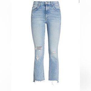 Mother Insider Crop Step Fray Distressed Stretch Jeans Sz 27